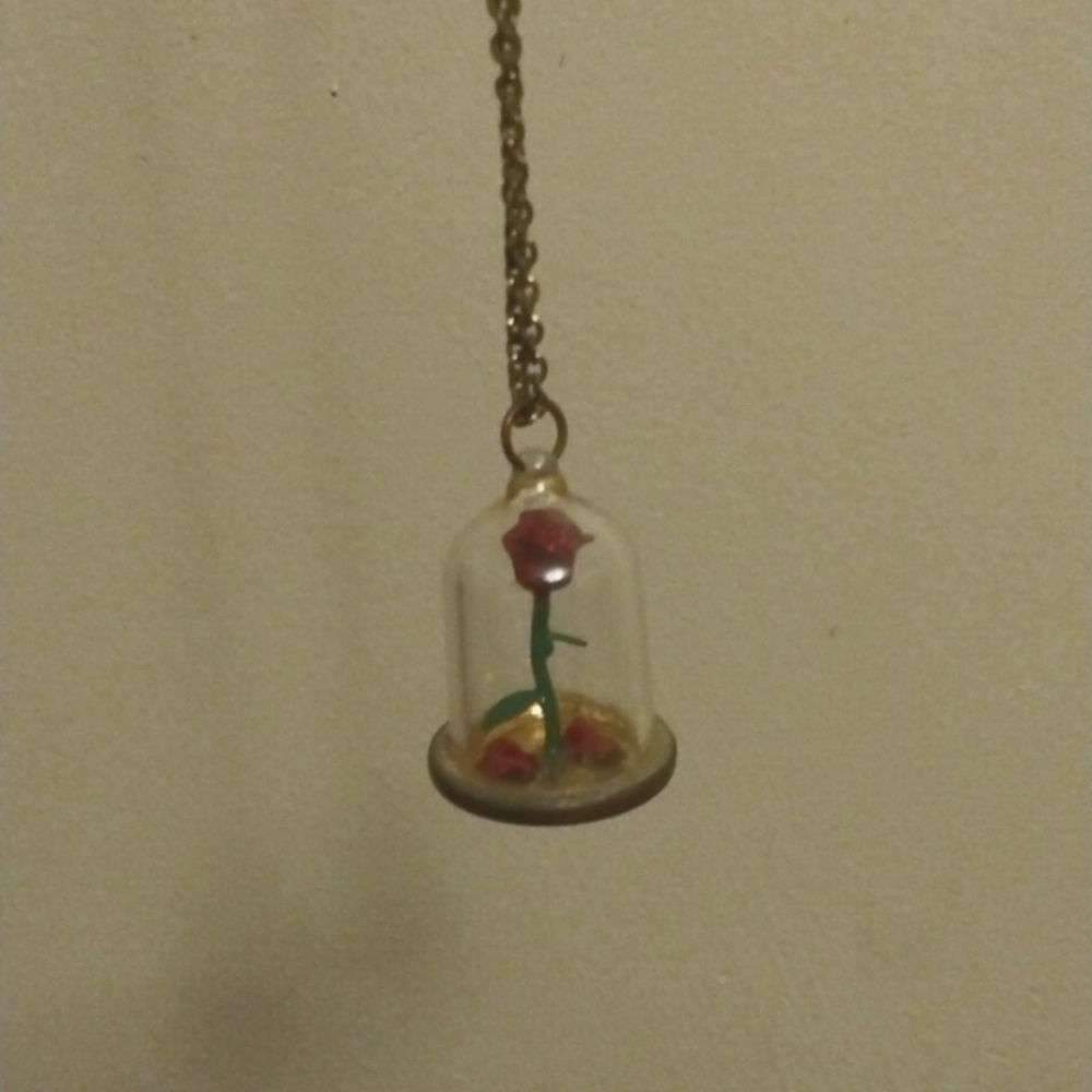 RARE Beauty and the Beast rose neckace